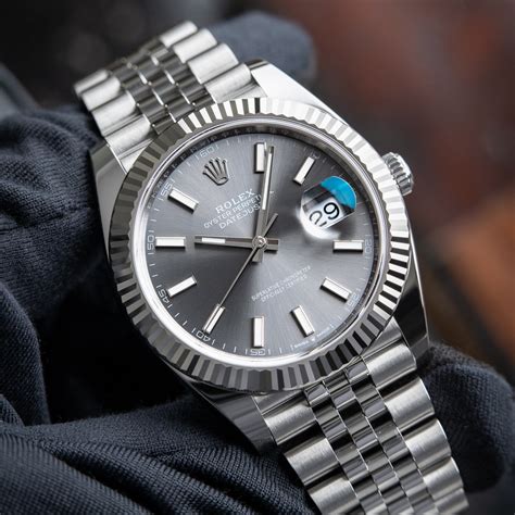 rolex datejust for men silver face|rolex datejust 41mm silver dial.